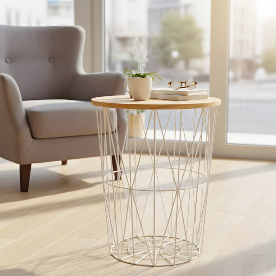 Metal & Wood Table Large